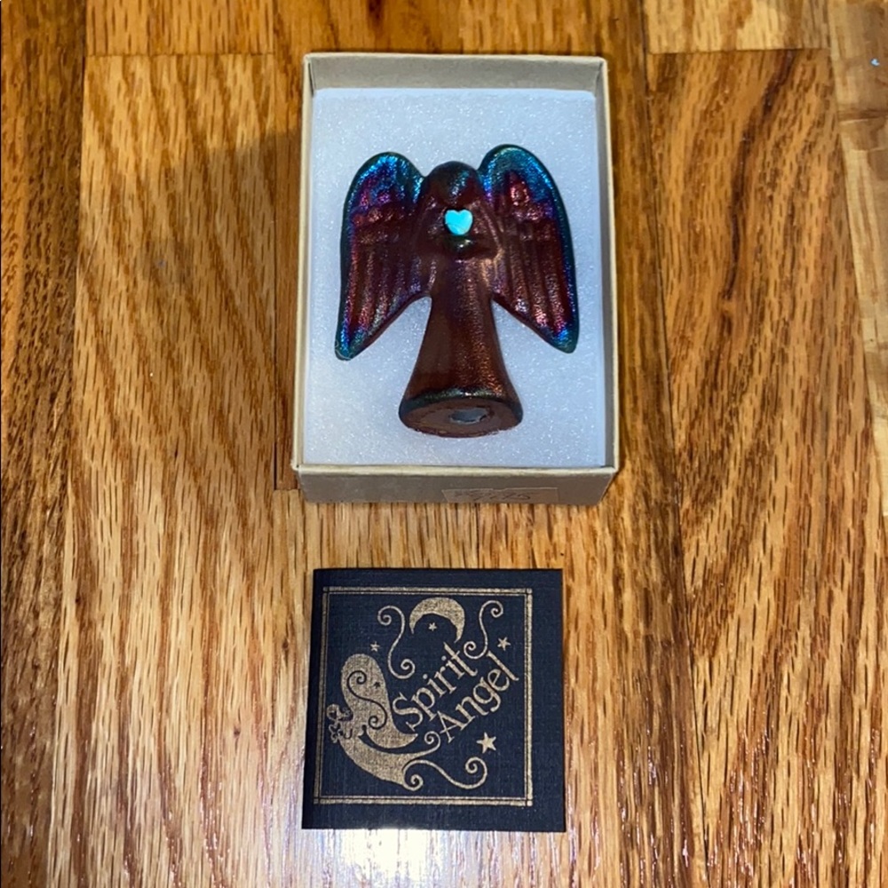 NEW Pottery Clay Small Angel with Blue Heart